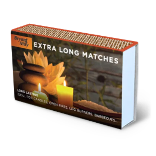 Bryant & May Extra Long Safety Matches (94mm, approx 45 per box, 12 boxes)